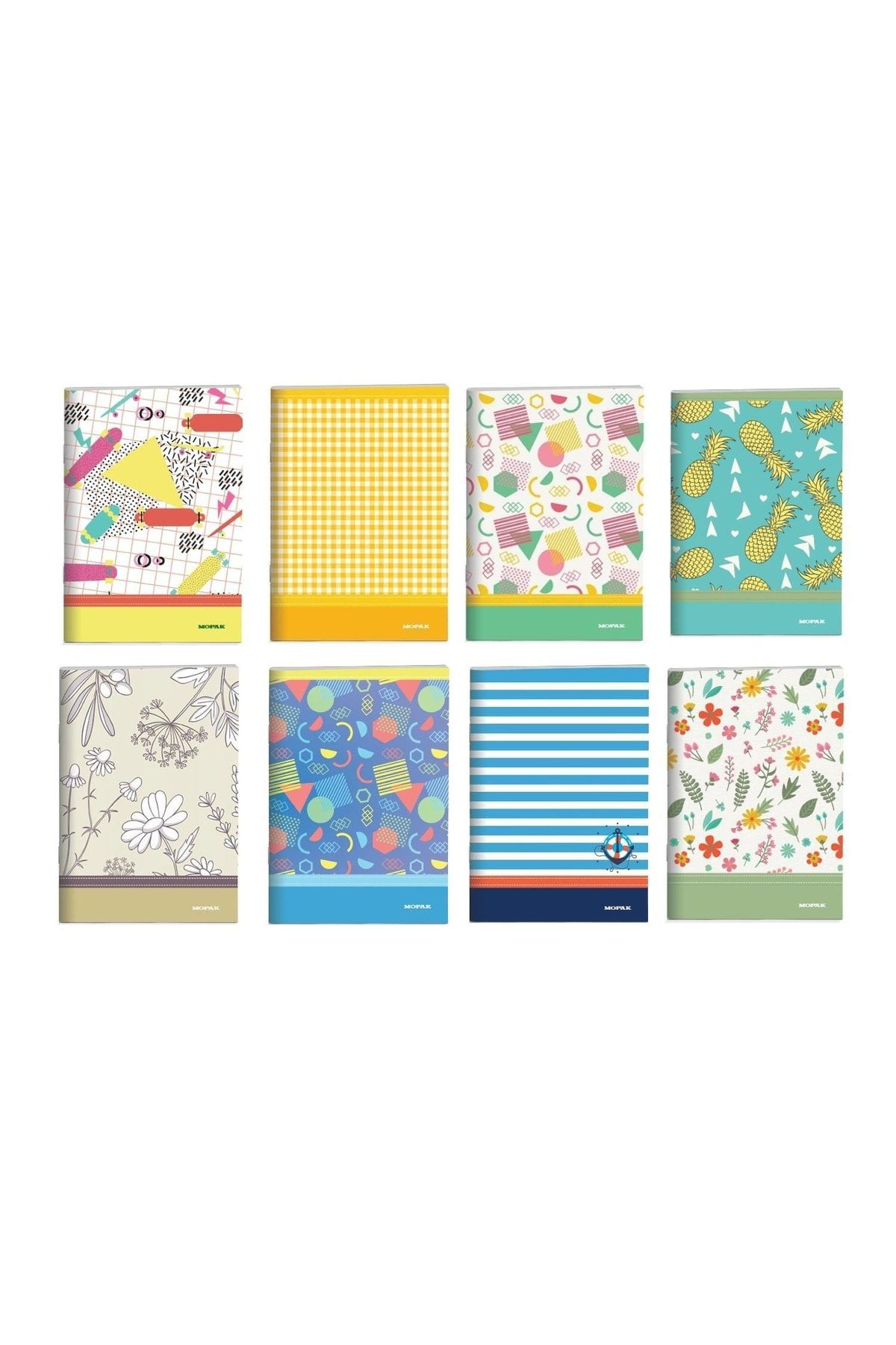 Mopak A4 100 Yaprak Karton Kapak Dikişli Defter 4 Kareli + 4 Çizg
