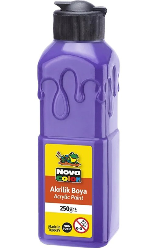 Mor Akrilik Boya 250 gr 1 Adet Su Bazlı Akrilik Boyası Hobi Sanat