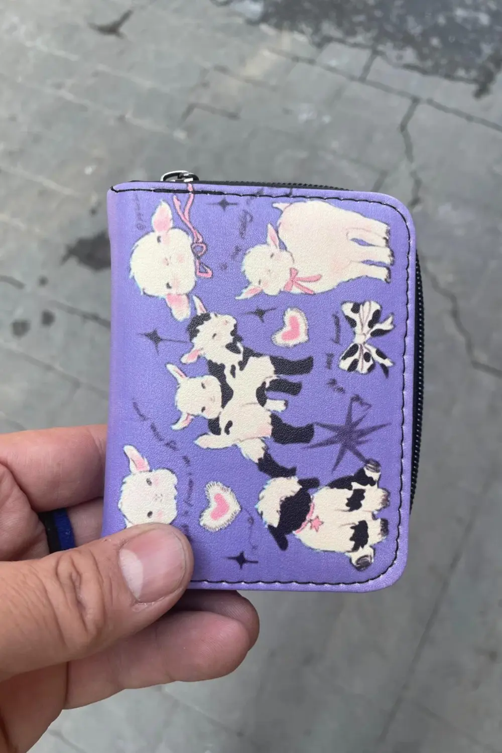 Mor Cute Lambs Kısa Cüzdan