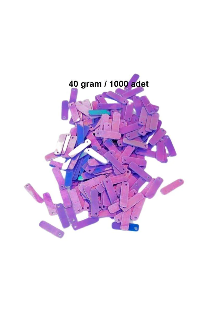 Mor Dantel Oya Yazma Halhal - 15x5mm Lazer Kesim Abiye Pul, 1000 Adet