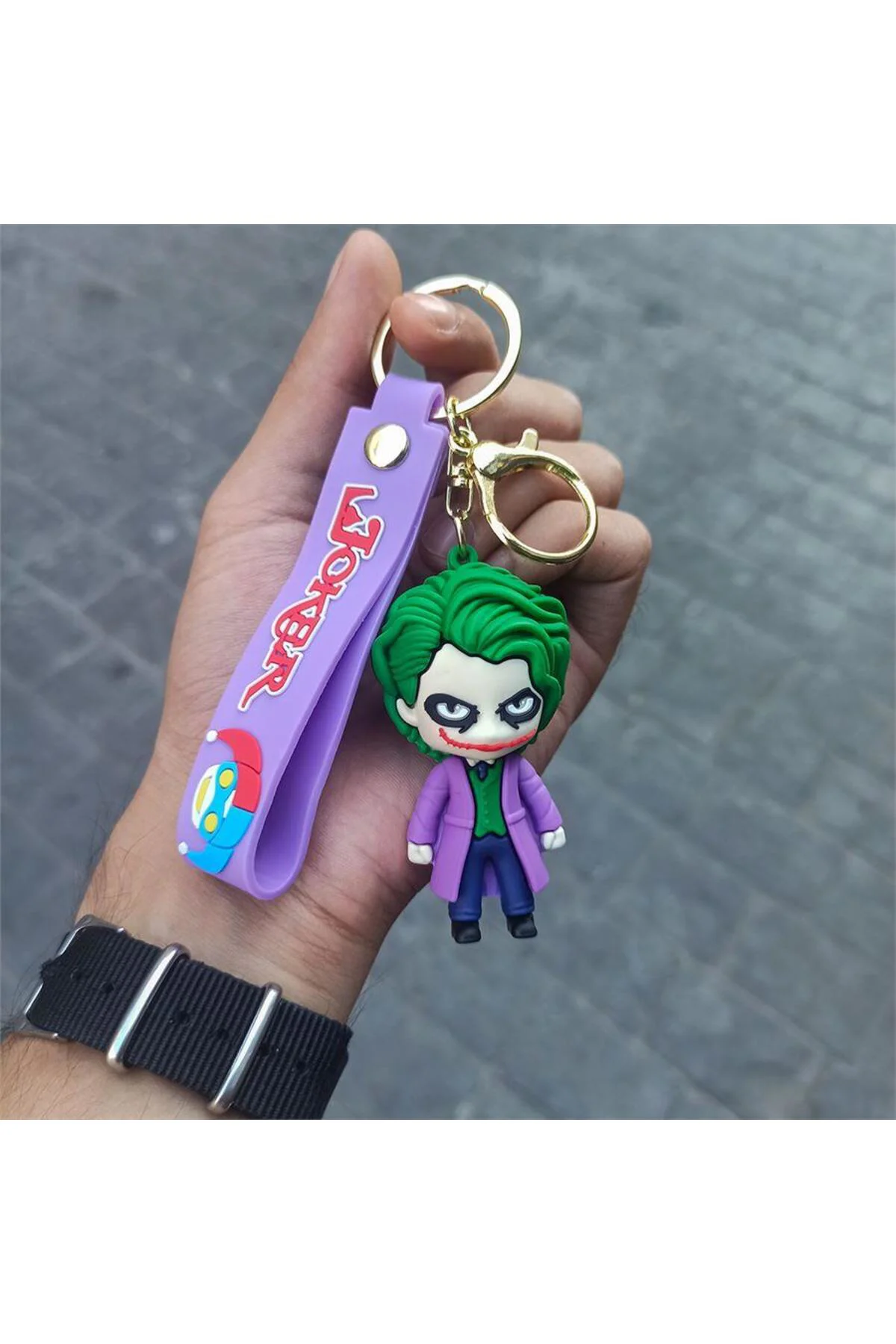 Mor DC Joker Silikon Anahtarlık