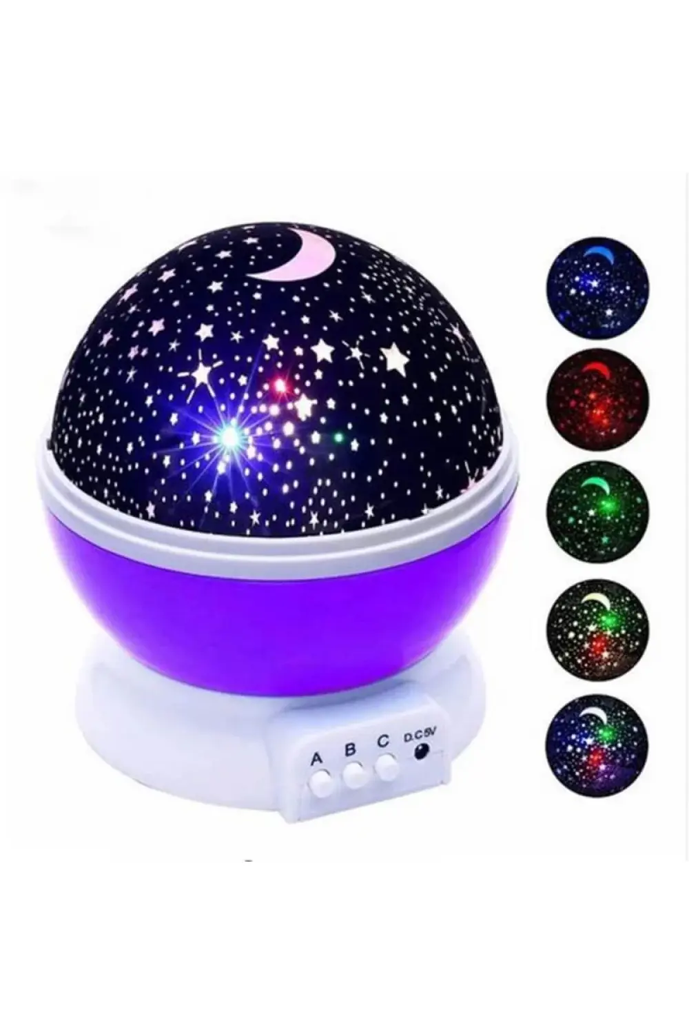 Mor Dönen Renkli Ay Yıldızlı Gökyüzü Yansıtmalı Projeksiyon Gece