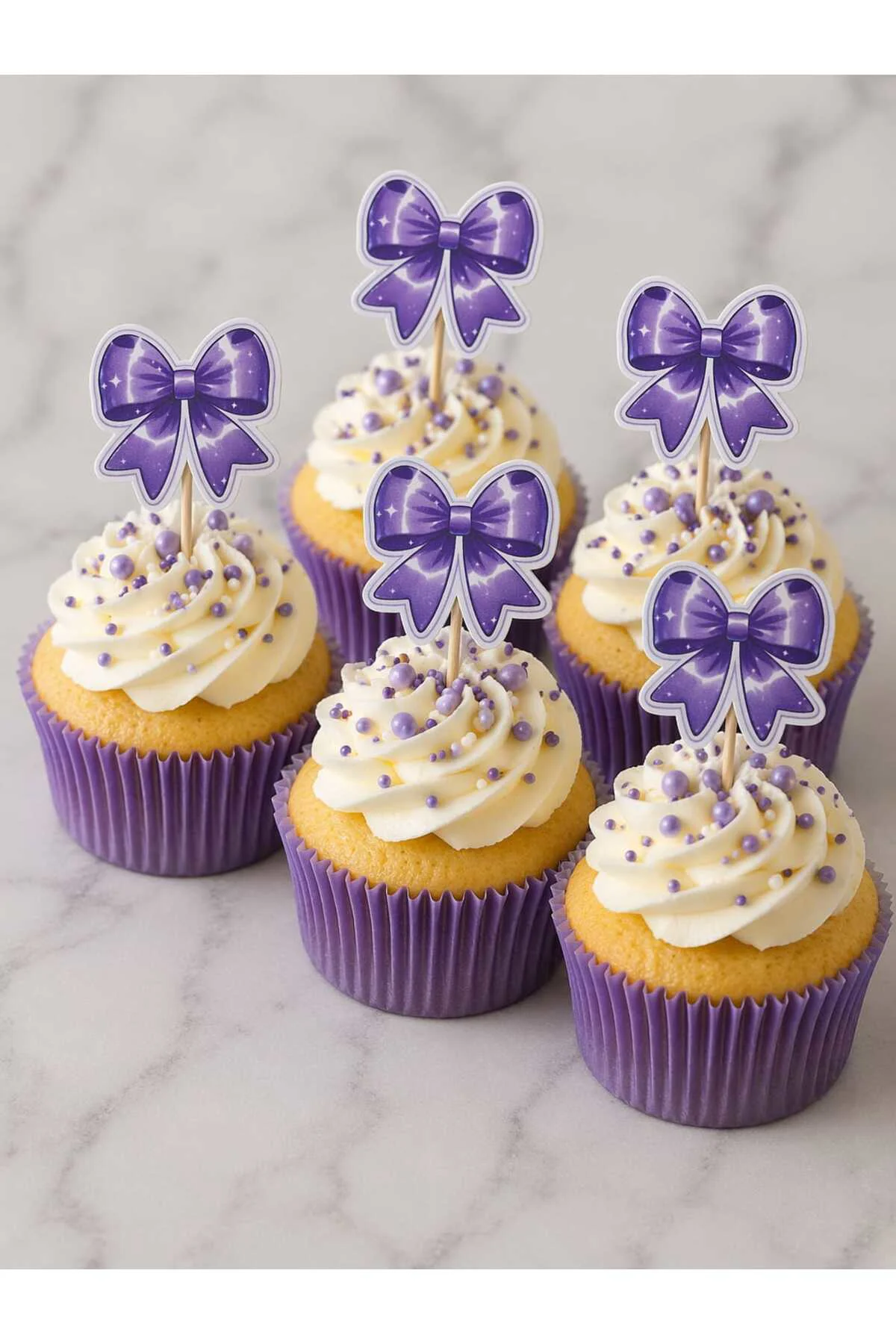 MOR FİYONKLU Doğum Günü Kürdanı ,pasta Süsü 15 'li