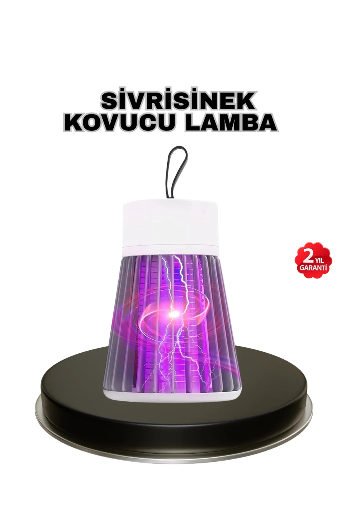 Mor Işıklı Şarjlı Böcek Öldürücü Lamba – Ev, Balkon ve Kamp Kulla