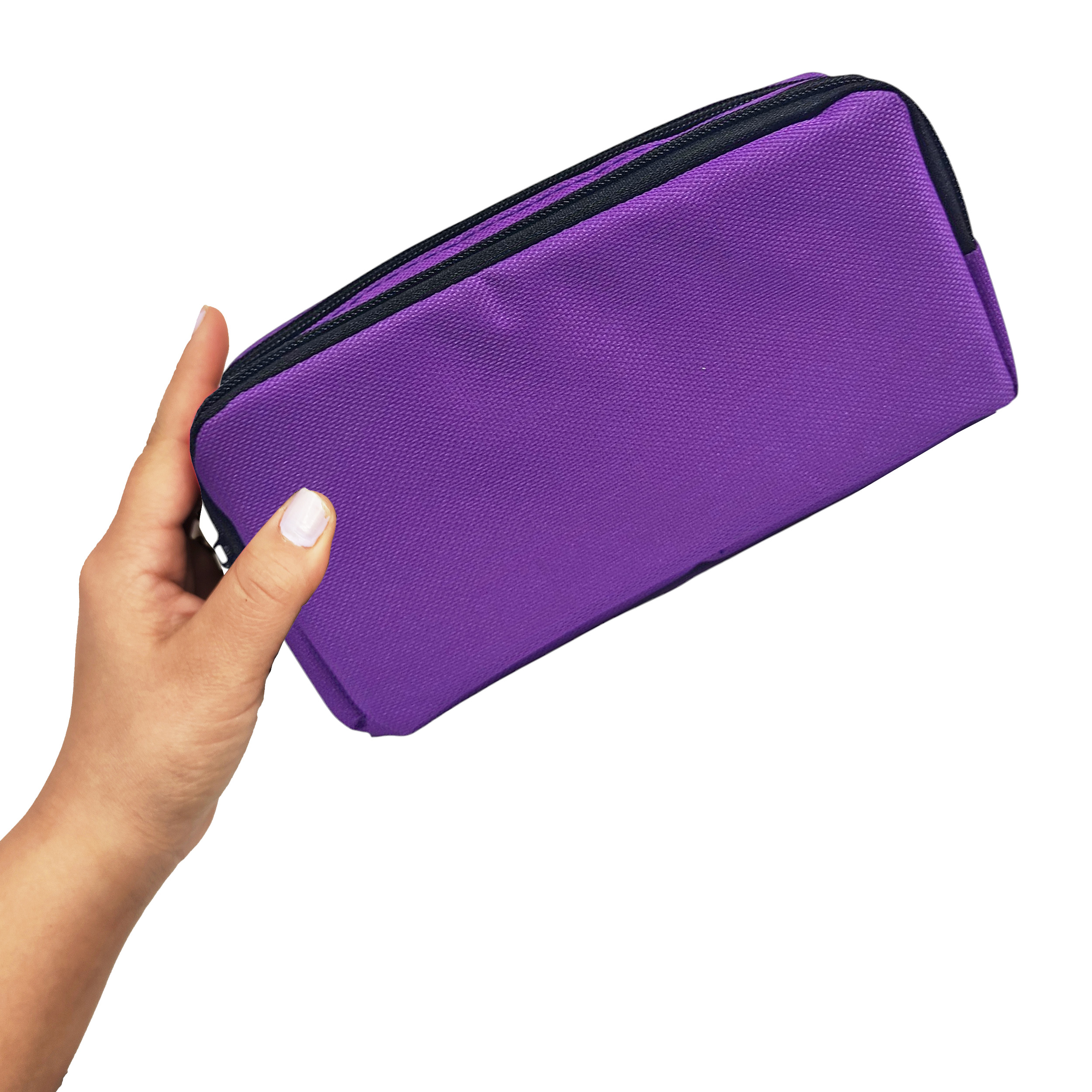 Mor Kalem Kutusu ( iki Bölmeli ) Çift Gözlü Kalemlik