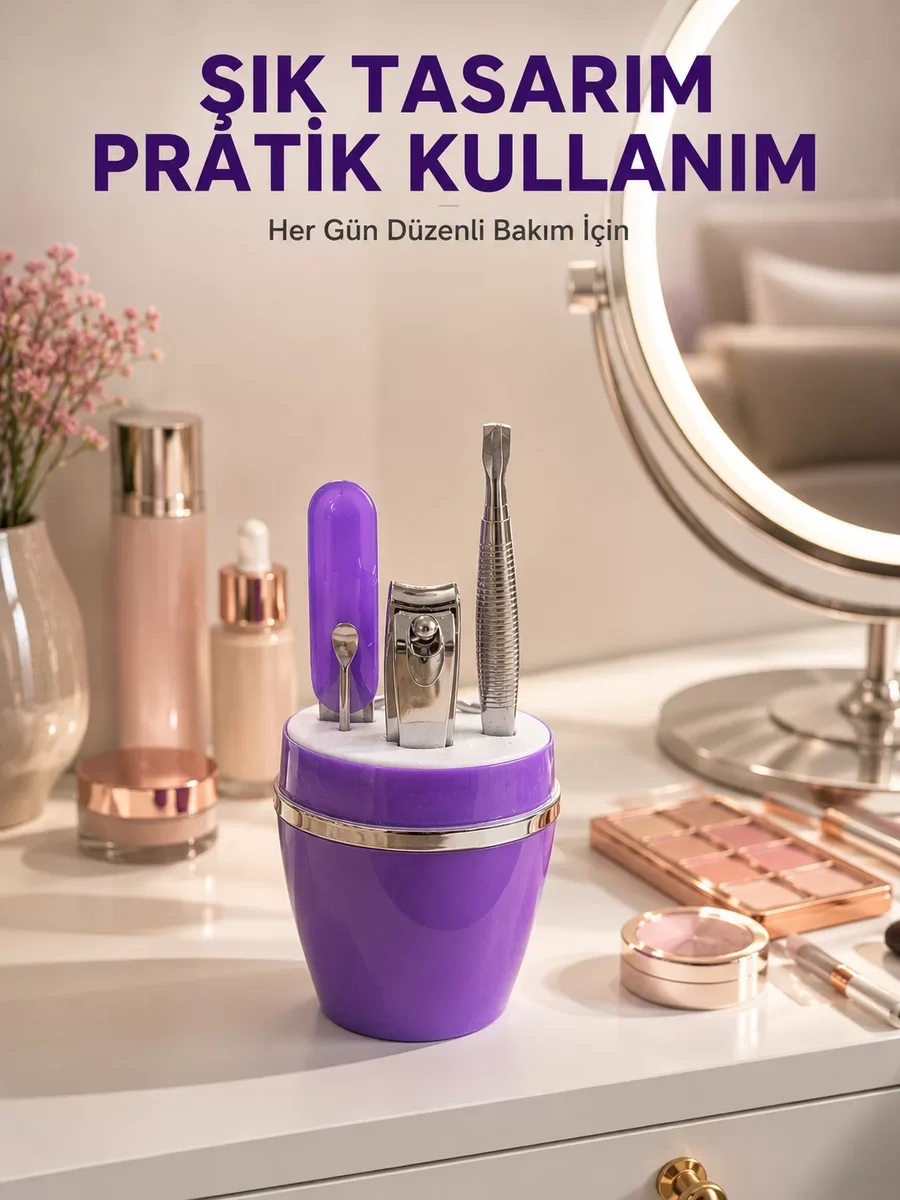 Mor Manikür Pedikür Seti – Taşınabilir Kişisel Bakım Kiti ve Şık Tasarımıyla Tüm İhtiyaçlarınızı Çözün Fiyatı, Yorumları ve Özellikleri