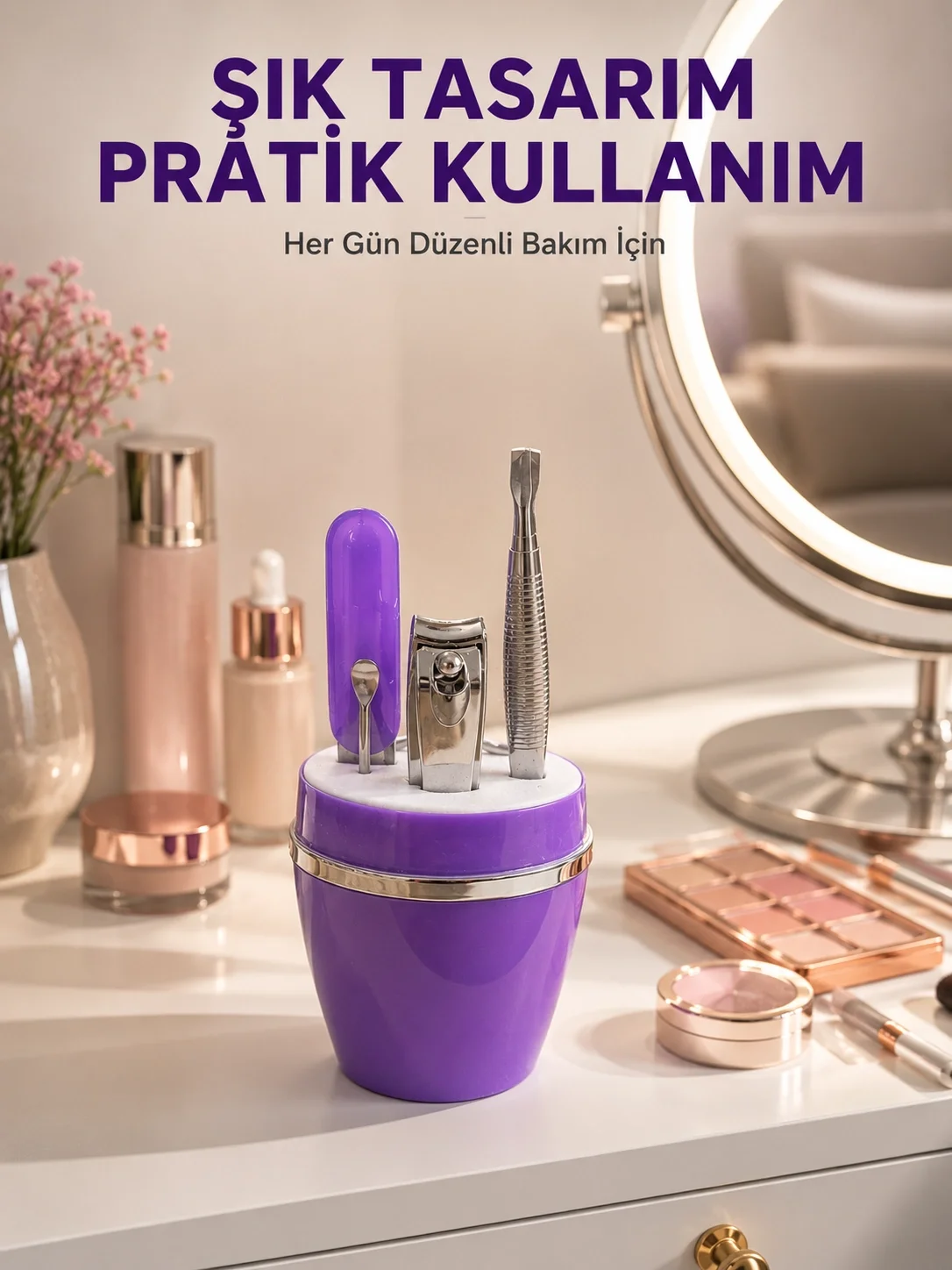 Mor Manikür Pedikür Seti Taşınabilir Kişisel Bakım Kiti Fiyatı, Yorumları ve Özellikleri