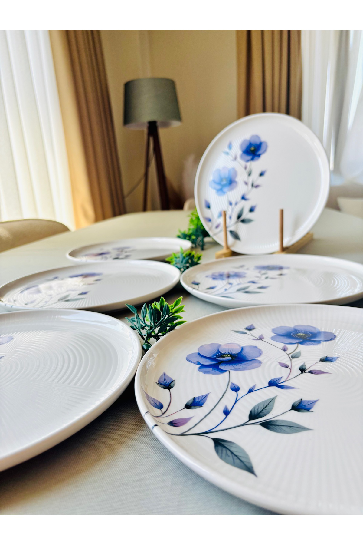 Mor Menekşe 6 Adet 25 cm Büyük Servis tabağı