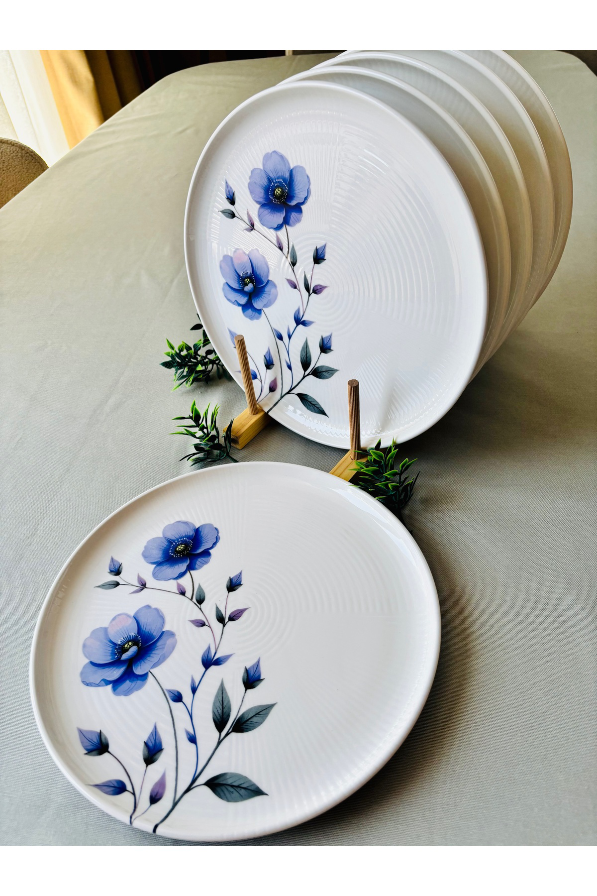 Mor Menekşe 6 Adet 25 cm Büyük Servis tabağı