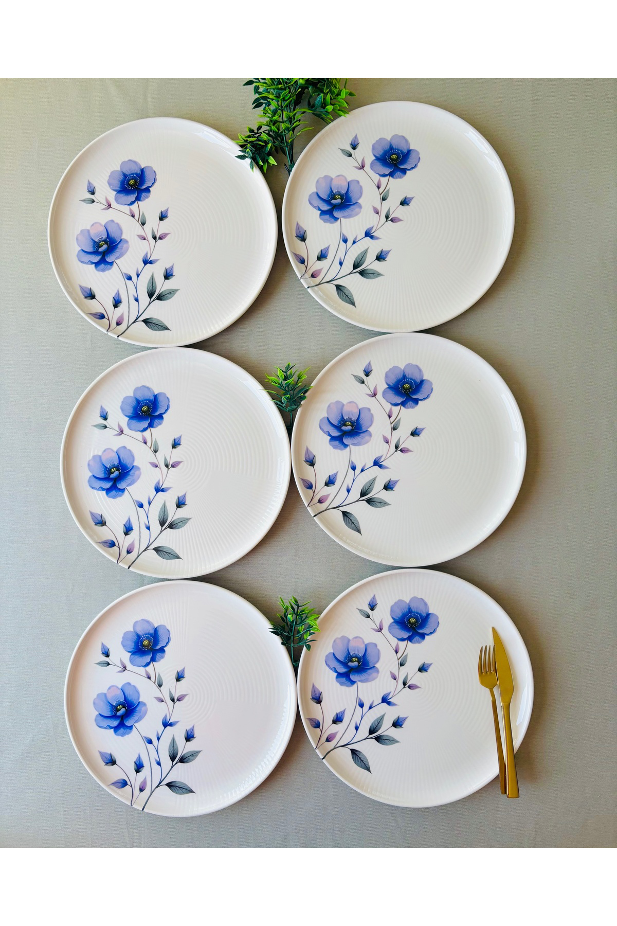 Mor Menekşe 6 Adet 25 cm Büyük Servis tabağı