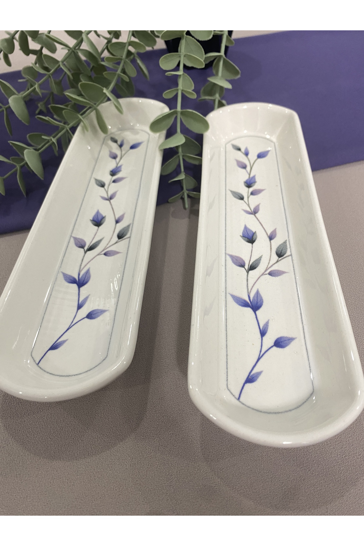 Mor Menekşe İkili Zeytinlik Sunum Tabağı