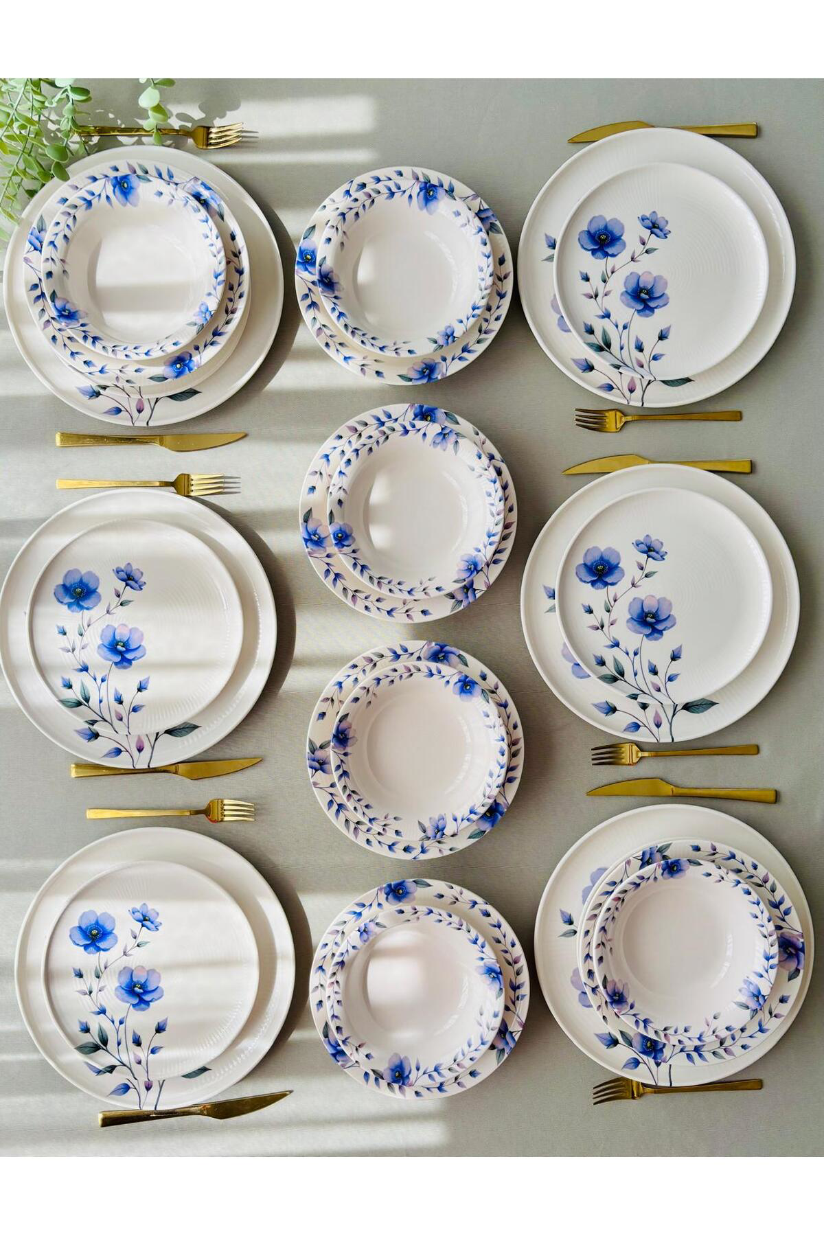 Mor Menekşe Model 6 Kişilik 24 Parça Yemek Takımı