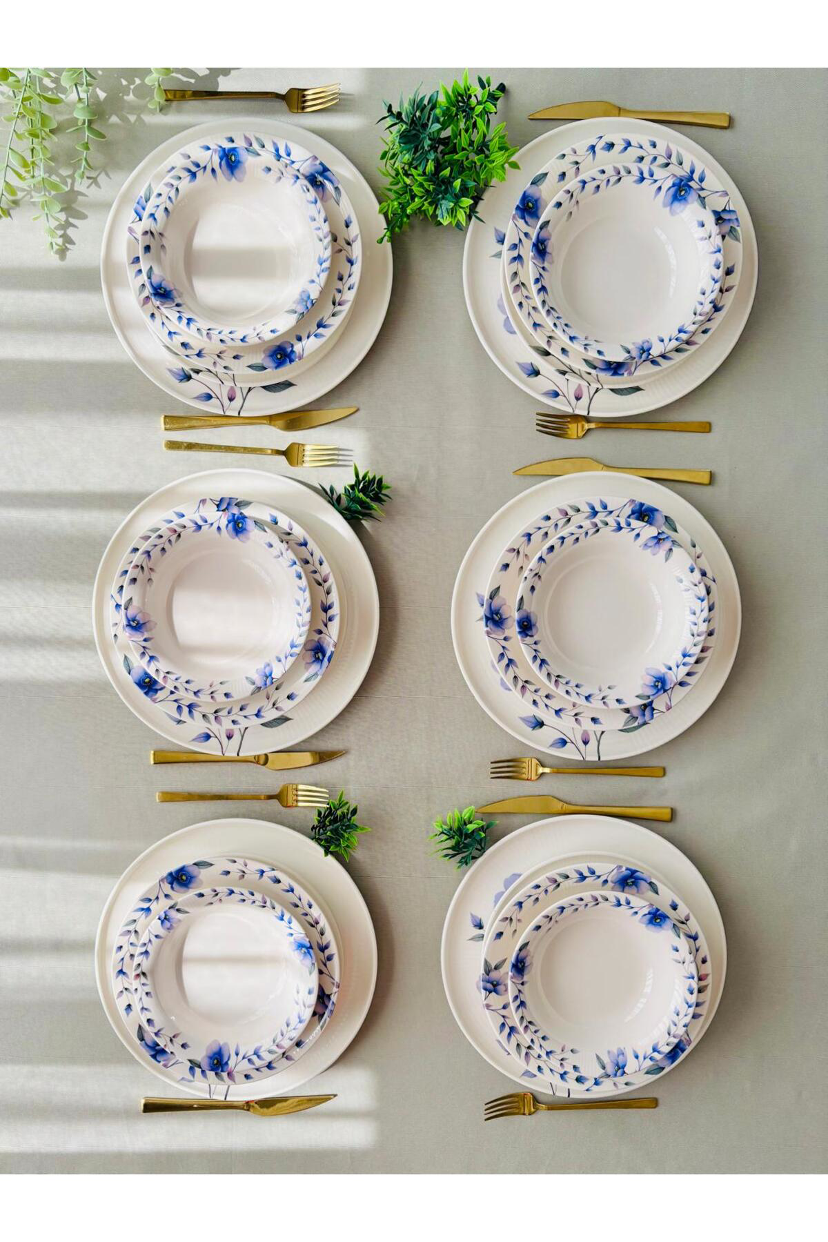 Mor Menekşe Model 6 Kişilik 24 Parça Yemek Takımı