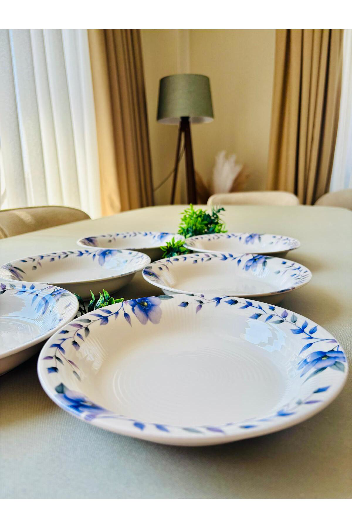 Mor Menekşe Model 6 Adet Modern Yemek Tabağı