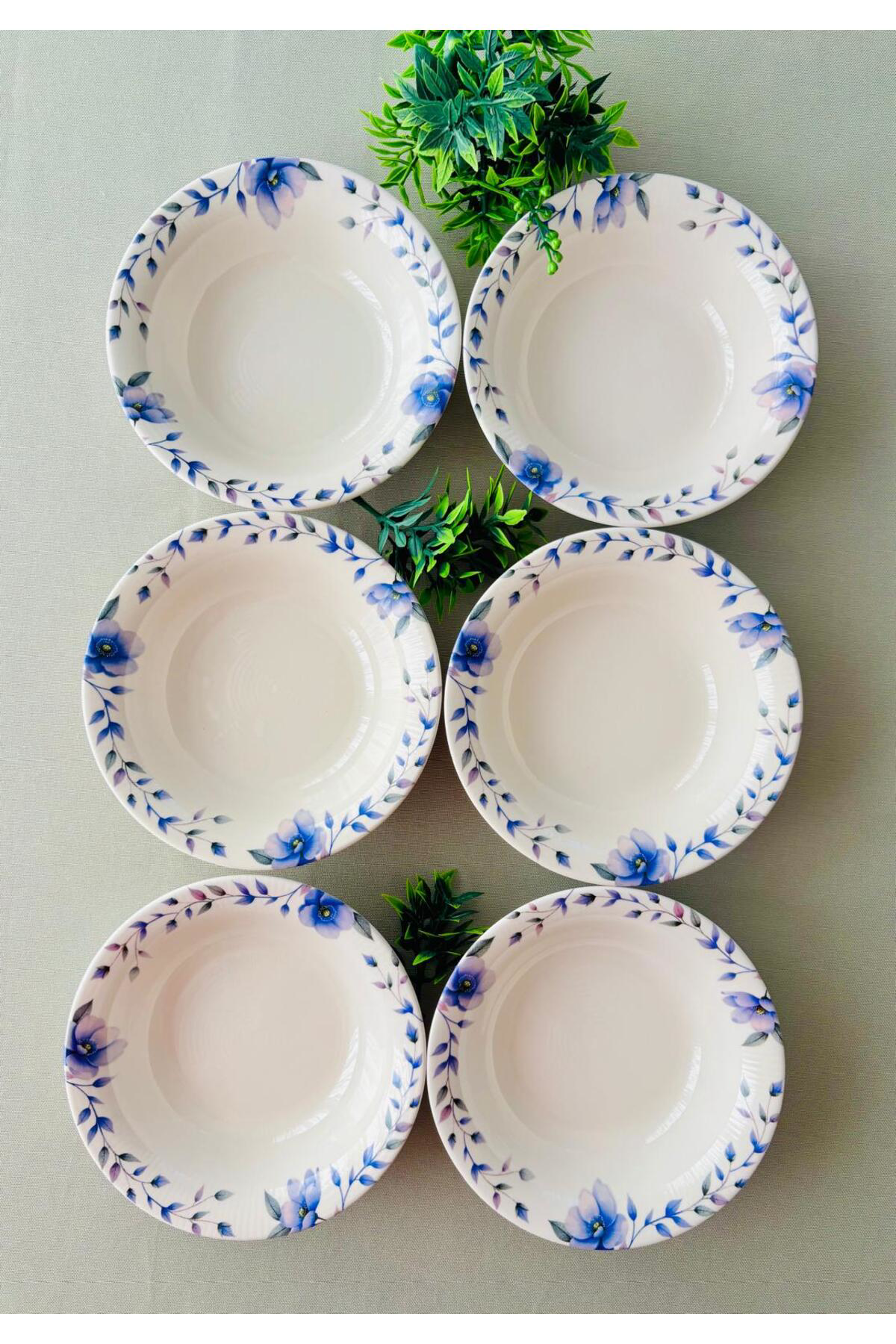 Mor Menekşe Model Modern 6 Adet Çorba kasesi