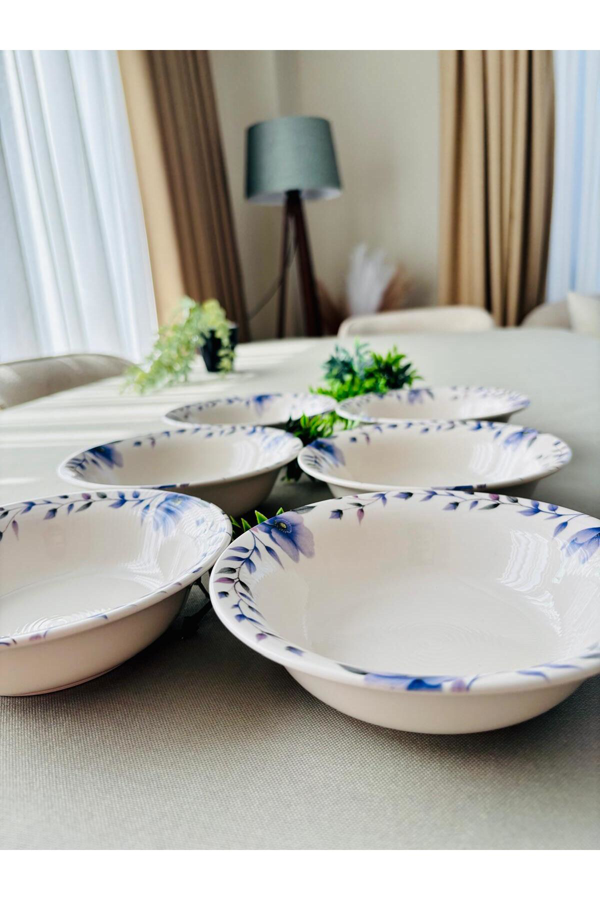 Mor Menekşe Model Modern 6 Adet Çorba kasesi