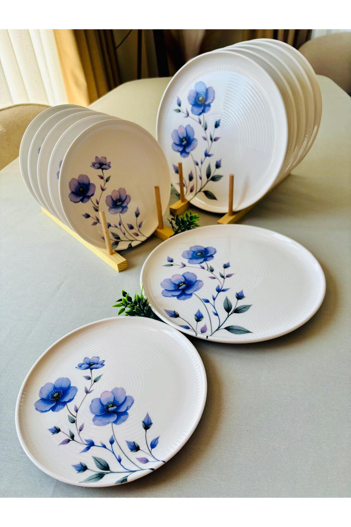 Mor Menekşe Pasta Servis Takımı 6 Kişilik 12 Parça