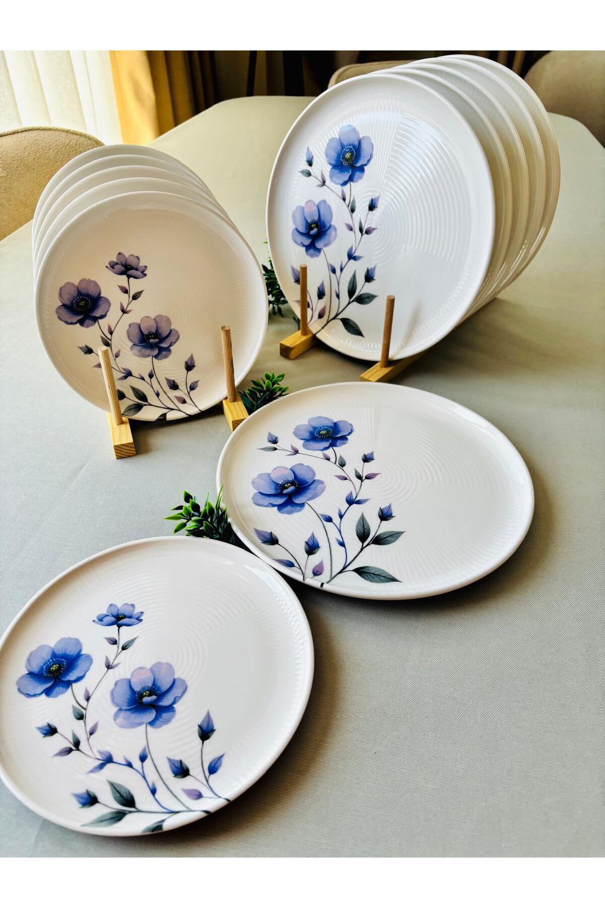 Mor Menekşe Pasta Servis Takımı 6 Kişilik 12 Parça