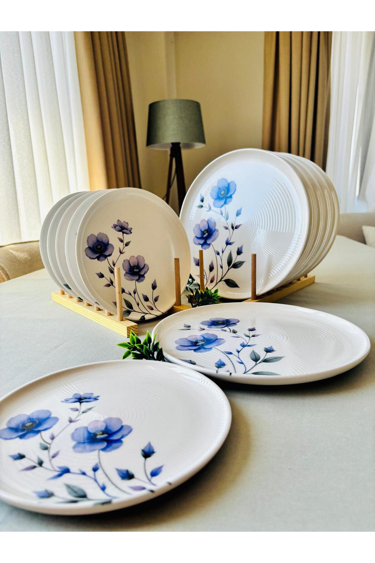 Mor Menekşe Pasta Servis Takımı 6 Kişilik 12 Parça