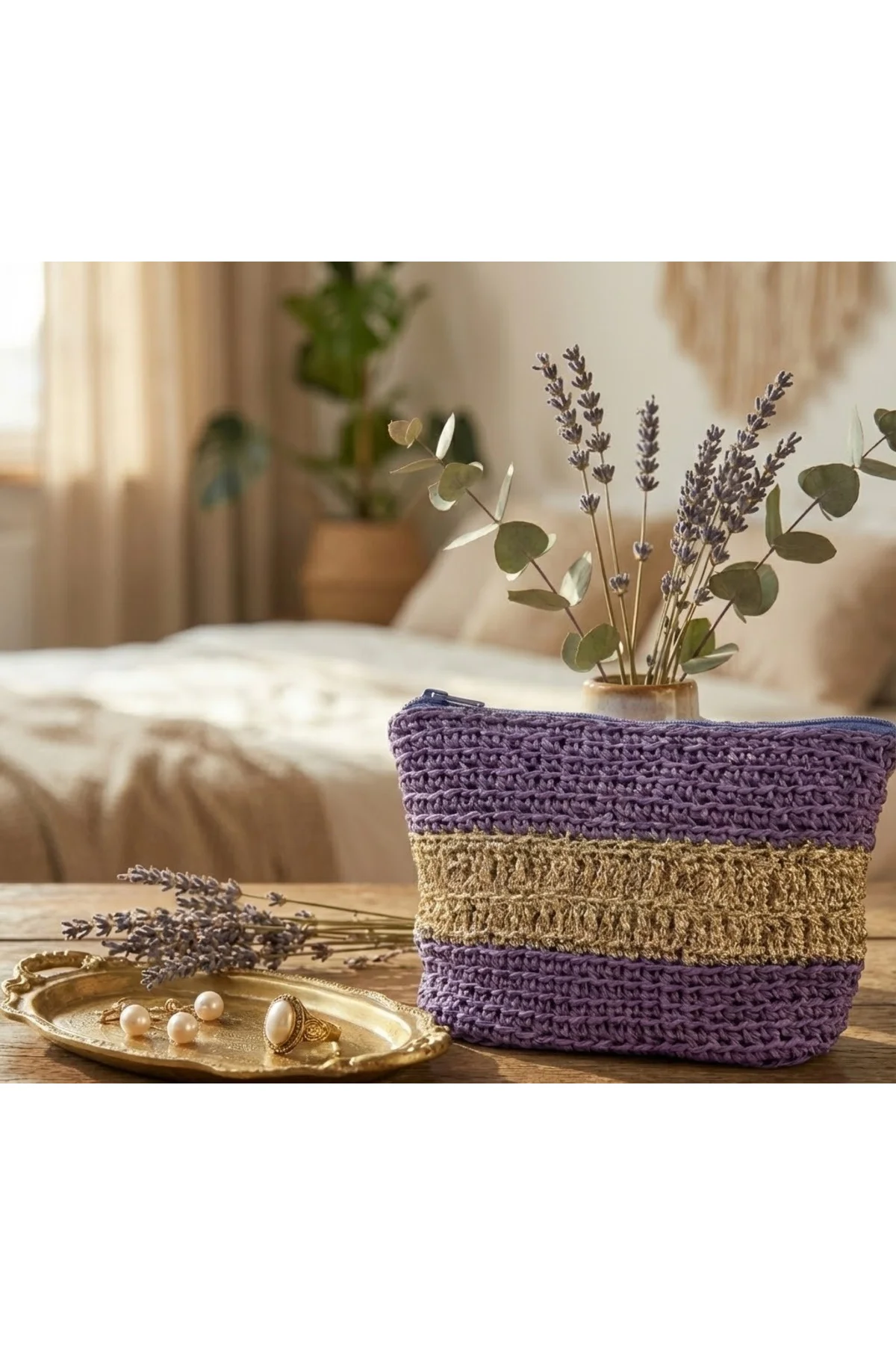 Mor Örgü Çanta Küçük