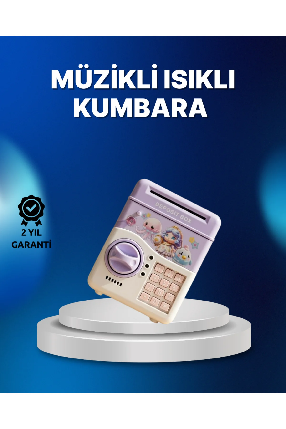 Mor Otomatik Para Girişli Elektronik Şifreli Kumbara