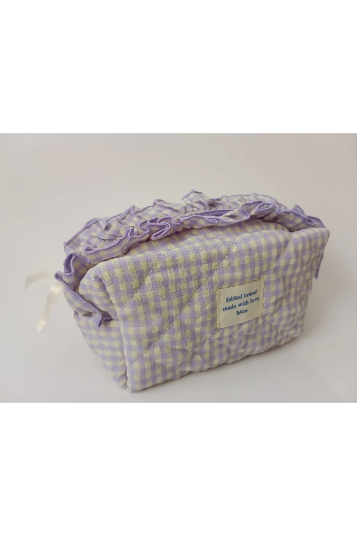 Mor Pötikare Firfirli Makyaj Çantası 17x10x11 cm