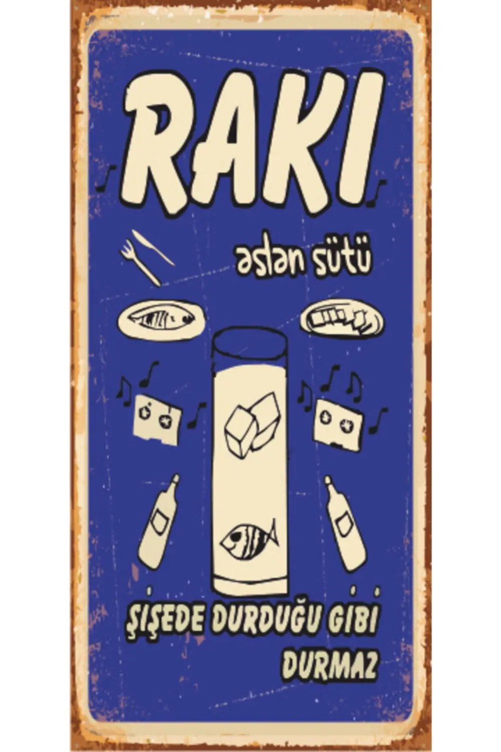 Mor Rakı Aslan Sütü Mini Retro Ahşap Poster 10x20 cm Fiyatı, Yorumları ve Özellikleri