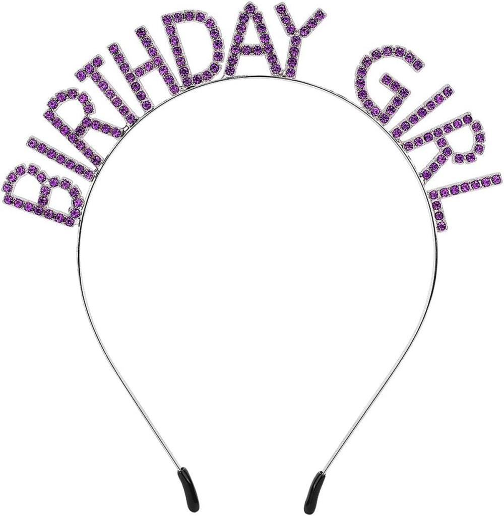 Mor Renk Kristal Taşlı Parlak Birthday Girl Yazılı Taç 16x17 cm Mor Renk Kristal Taşlı Parlak Birthday Girl Yazılı Taç 16x17 cm