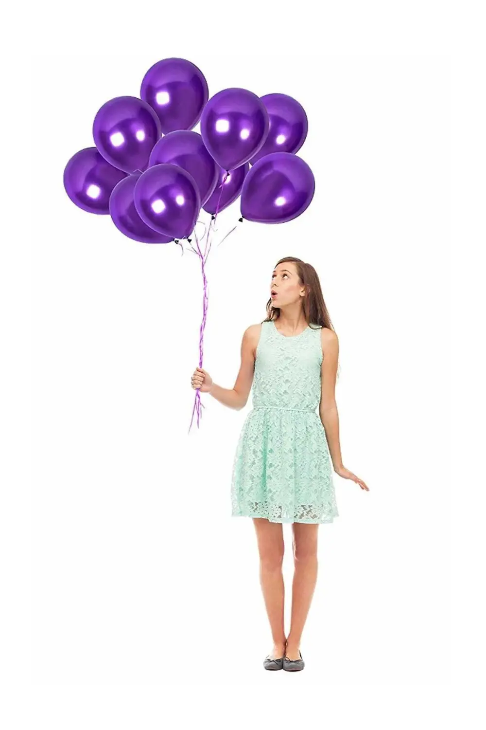 Mor Renk Metalik Balon 100 Adet