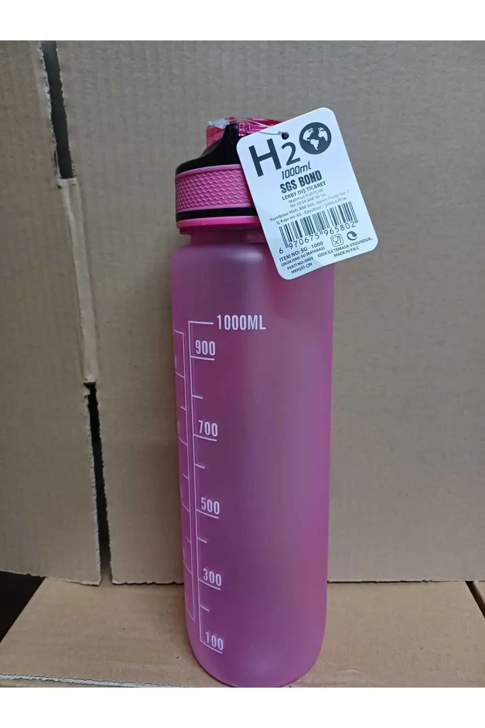 Mor Renkli Kilitli Sızdırmaz Kapaklı Pipetli Matara Kayışlı ve Mo