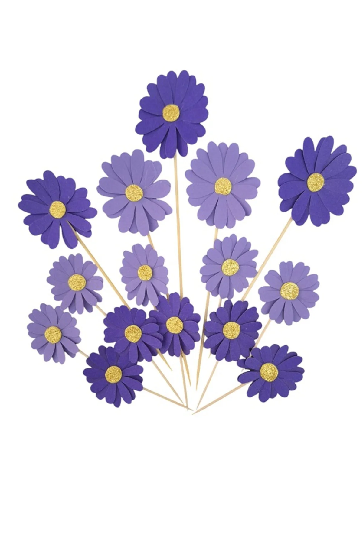 MOR TONLU PAPATYA-MENEKŞE KÜRDAN PASTA SÜSÜ 15 ADET