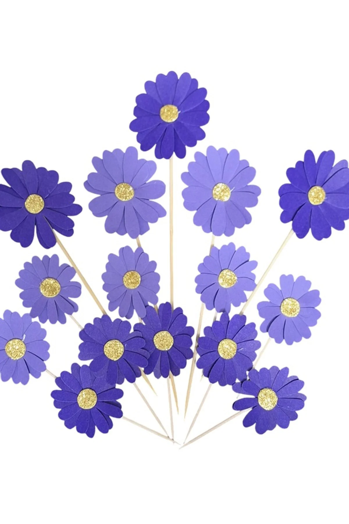 MOR TONLU PAPATYA-MENEKŞE KÜRDAN PASTA SÜSÜ 15 ADET