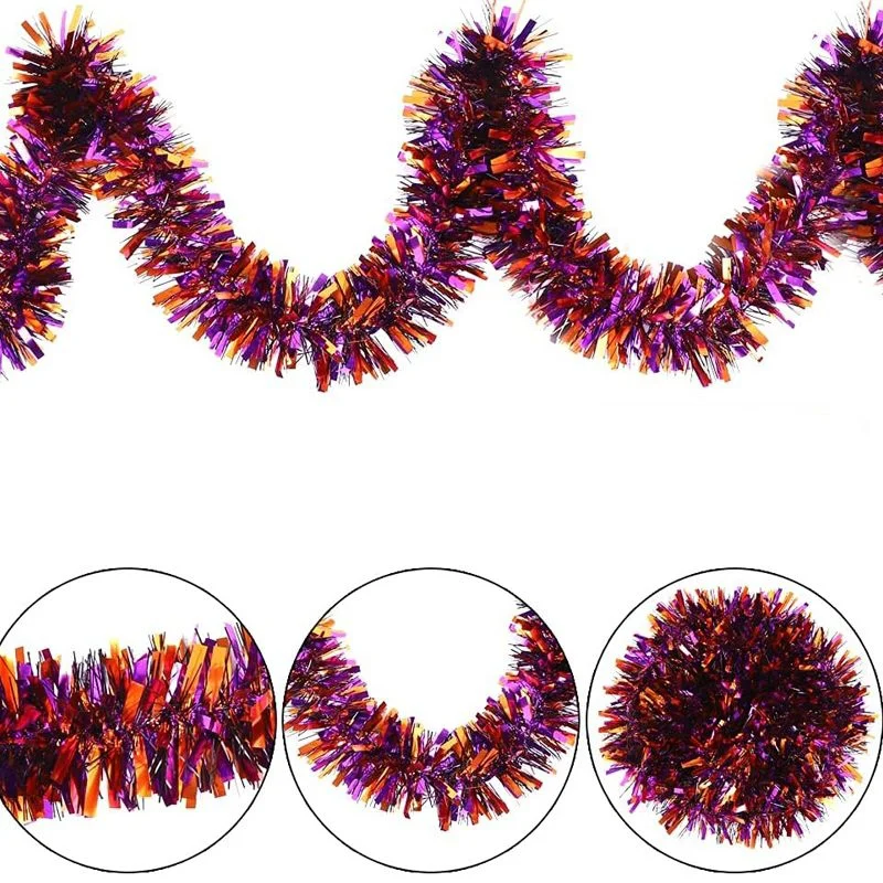 Mor Turuncu Çift Renk Sim Garland 180 cm - Parti Süsleme