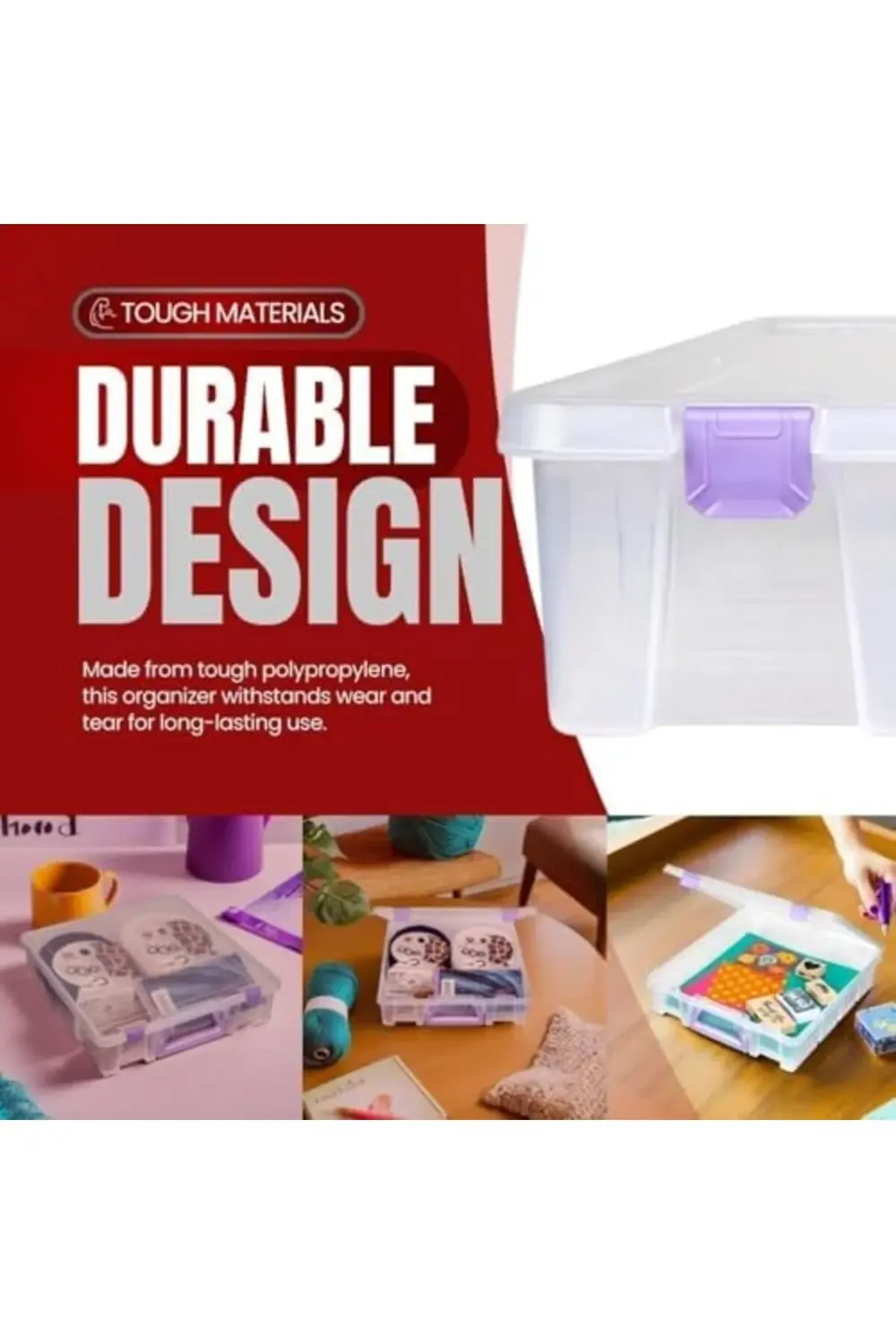 Mor Vurgulu Süper Çanta Saklama Kabı, Şeffaf 395519