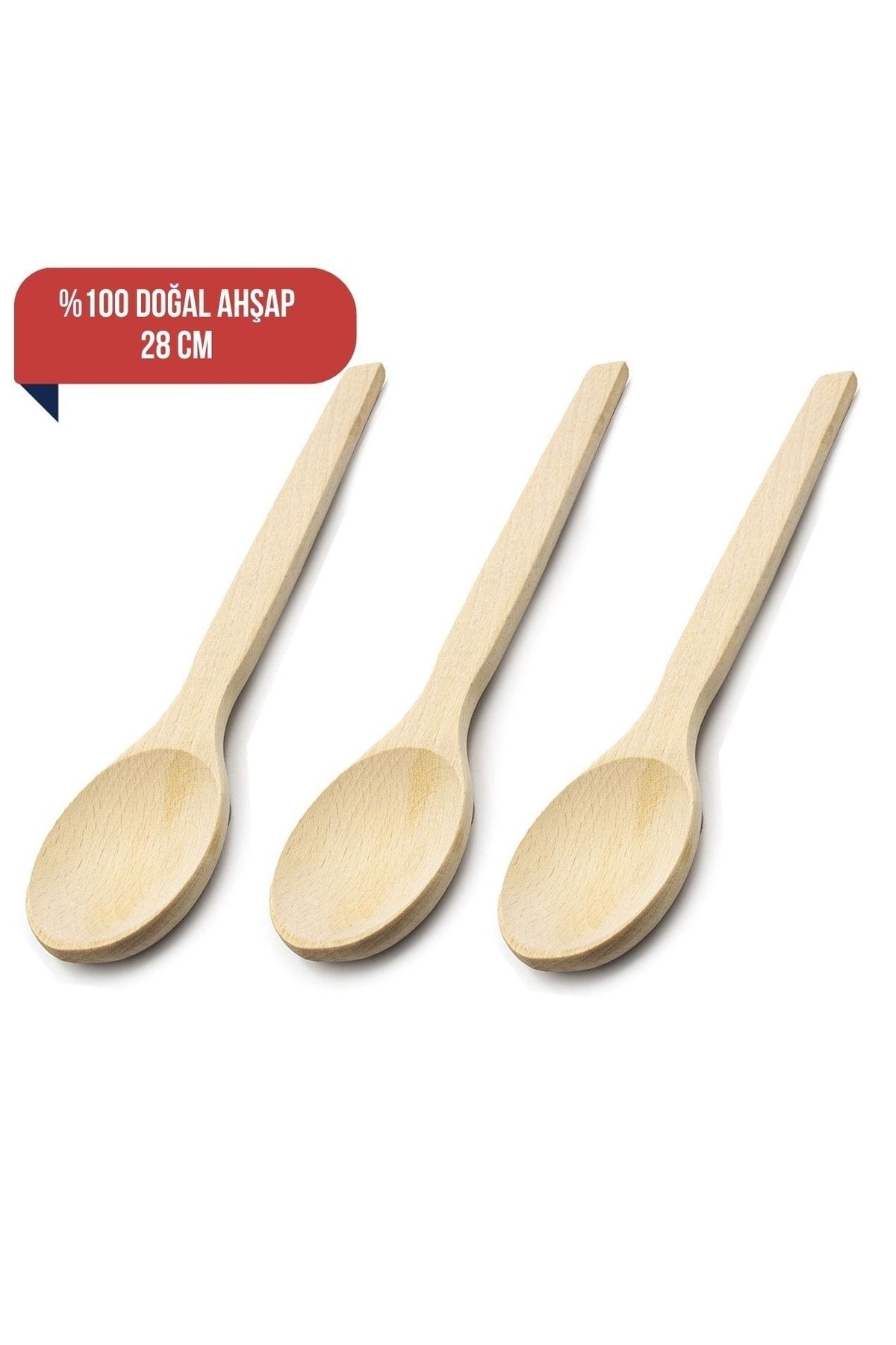 Morada 3 Adet 28 Cm Ham Ahşap Doğal Yemek Kaşığı 716421