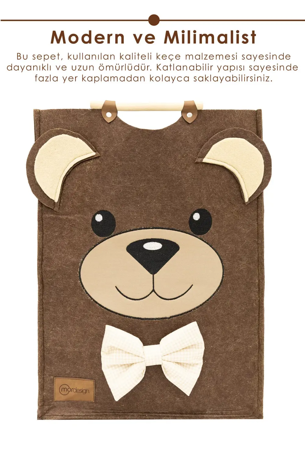 Morbear Serisi, Keçe Çocuk Oyuncak/Kirli Çamaşır Depolama Sepeti,