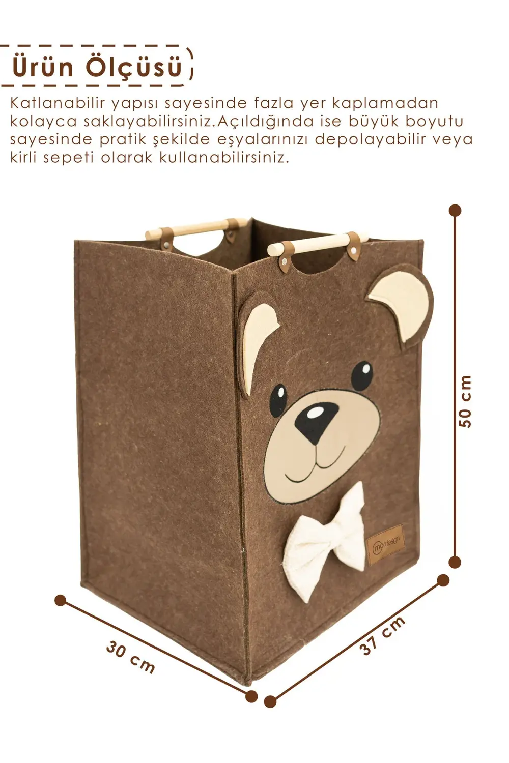 Morbear Serisi, Keçe Çocuk Oyuncak/Kirli Çamaşır Depolama Sepeti,