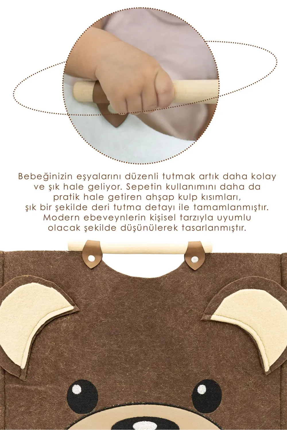 Morbear Serisi, Keçe Çocuk Oyuncak/Kirli Çamaşır Depolama Sepeti,