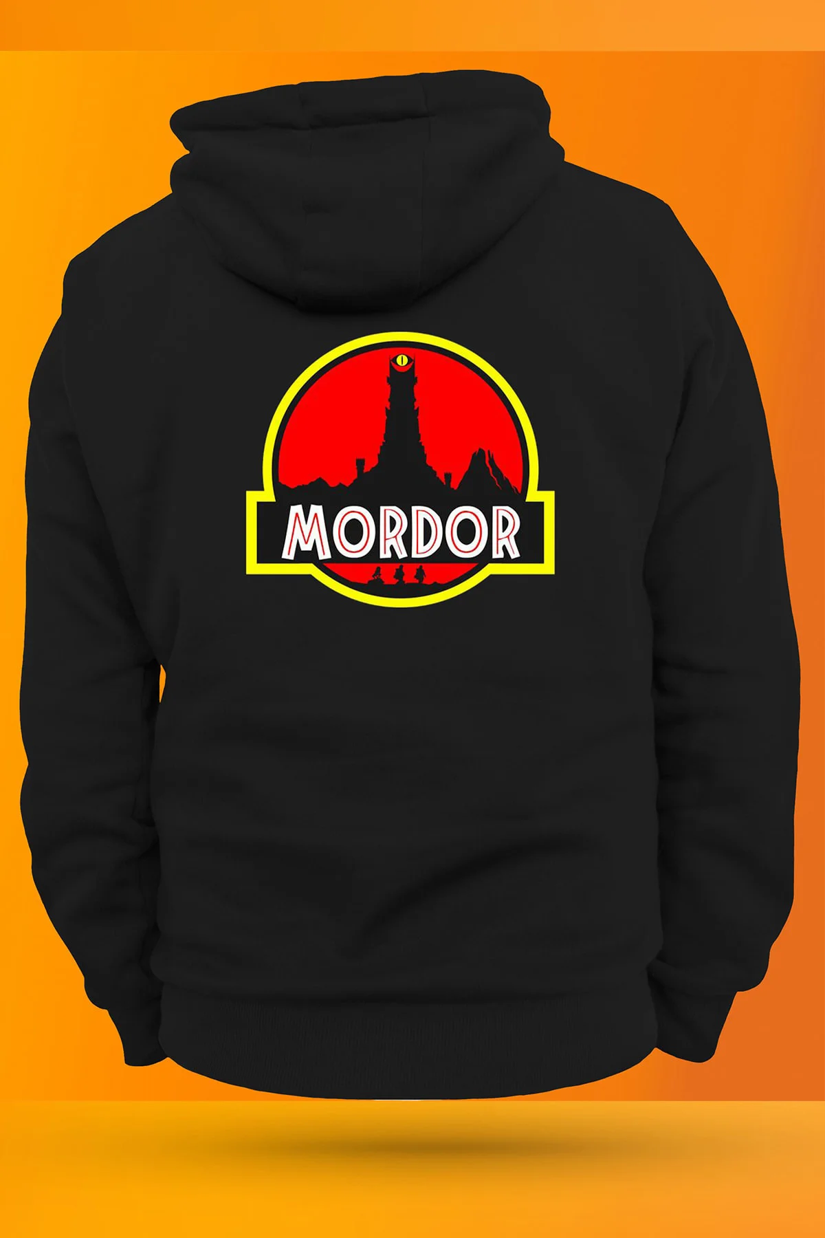 Mordor Baskılı Fermuarsız Kapüşonlu Sweatshirt