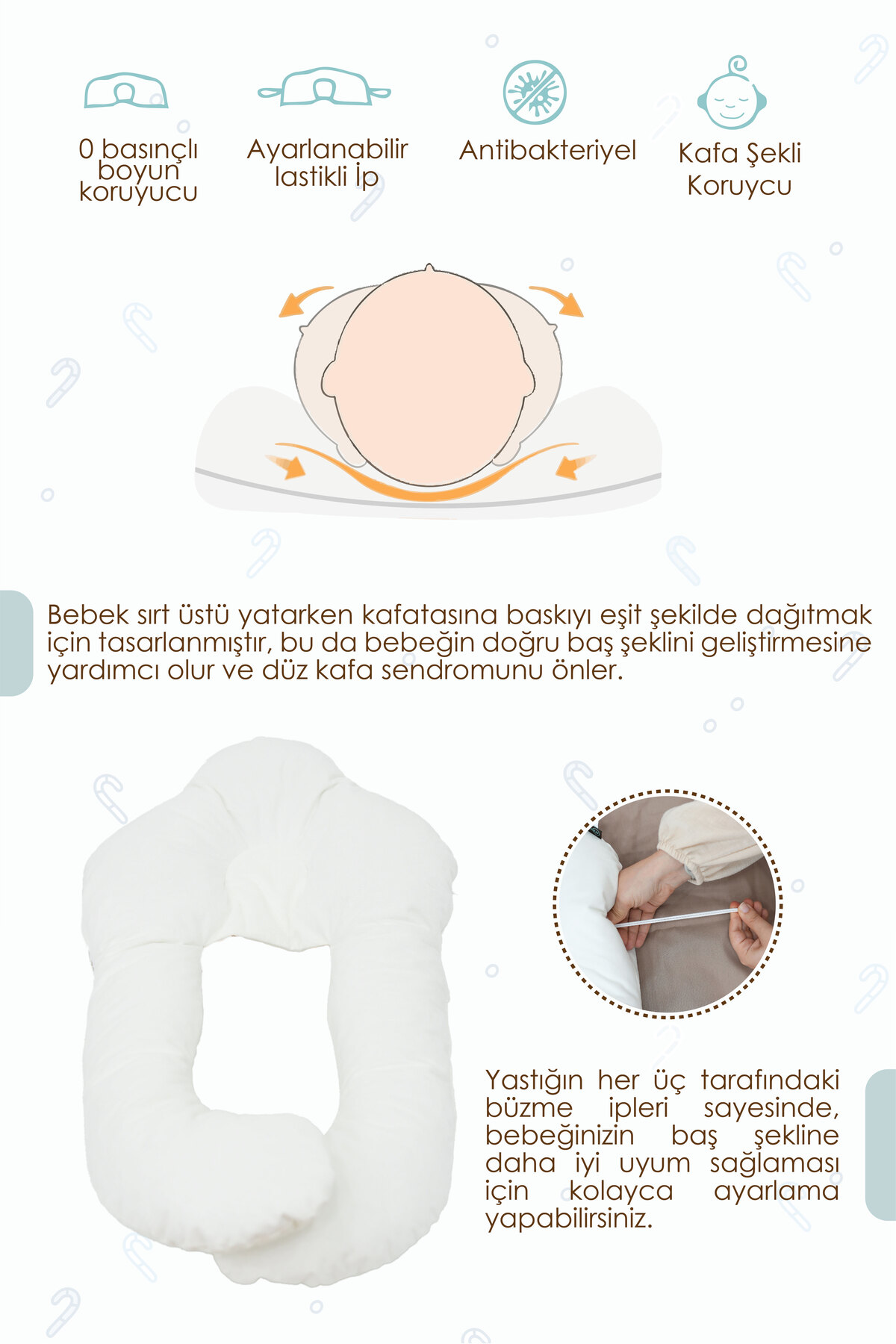 Moresleep 2'si 1 arada Bebek Sarılma ve Şekillendirme Yastığı, Dü