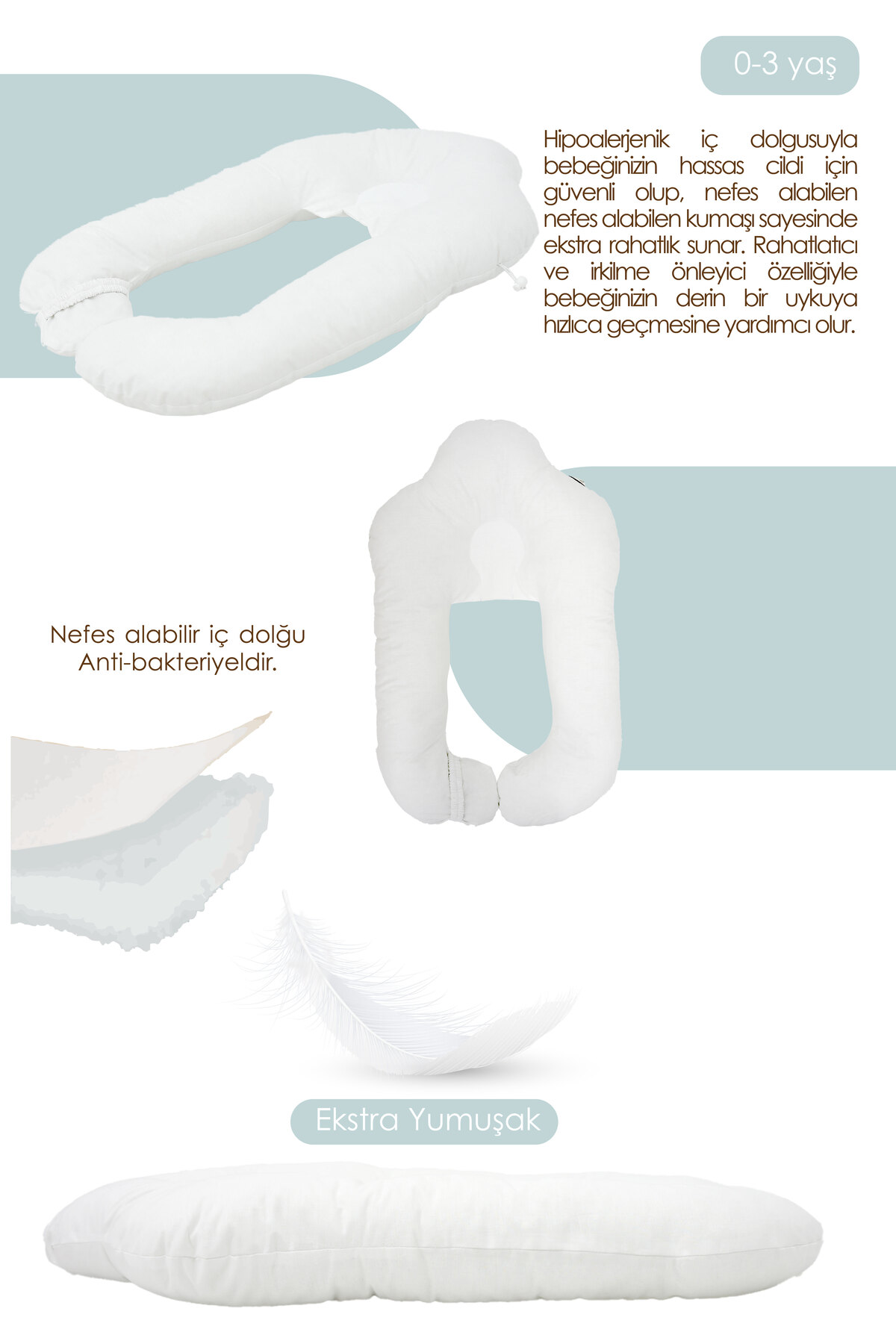 Mordesign Moresleep 2'Si 1 Arada Bebek Sarılma Ve Şekillendirme Yastığı, Dü