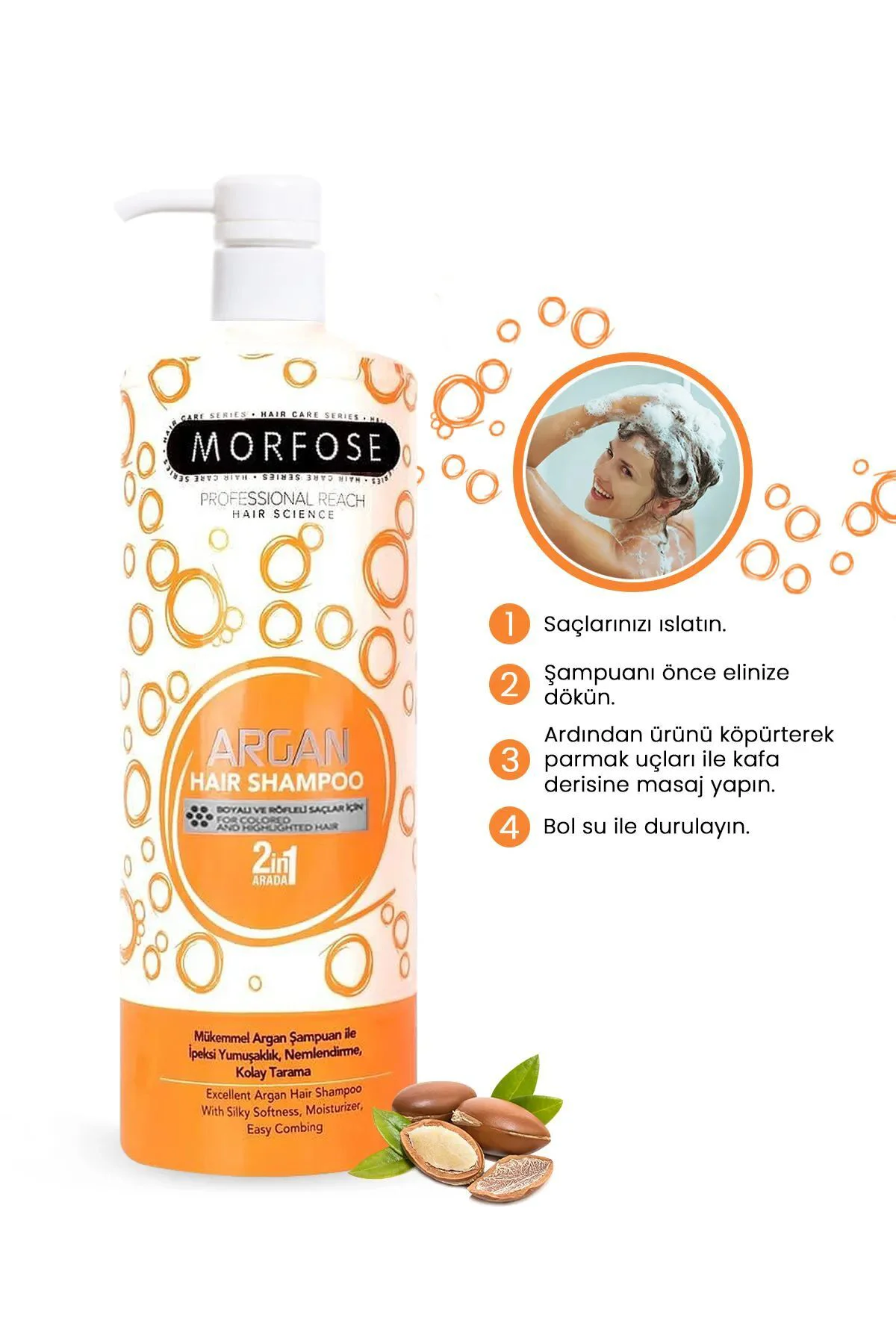 Morfose Argan Şampuan 1000 ML - Boyalı Saçlar İçin