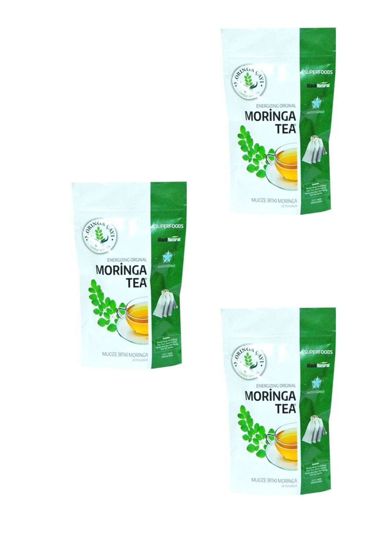 Moringa Çay (moringa Çayı) 60 Süzen Poşet 1 Aylık Kullanım 3'lü S