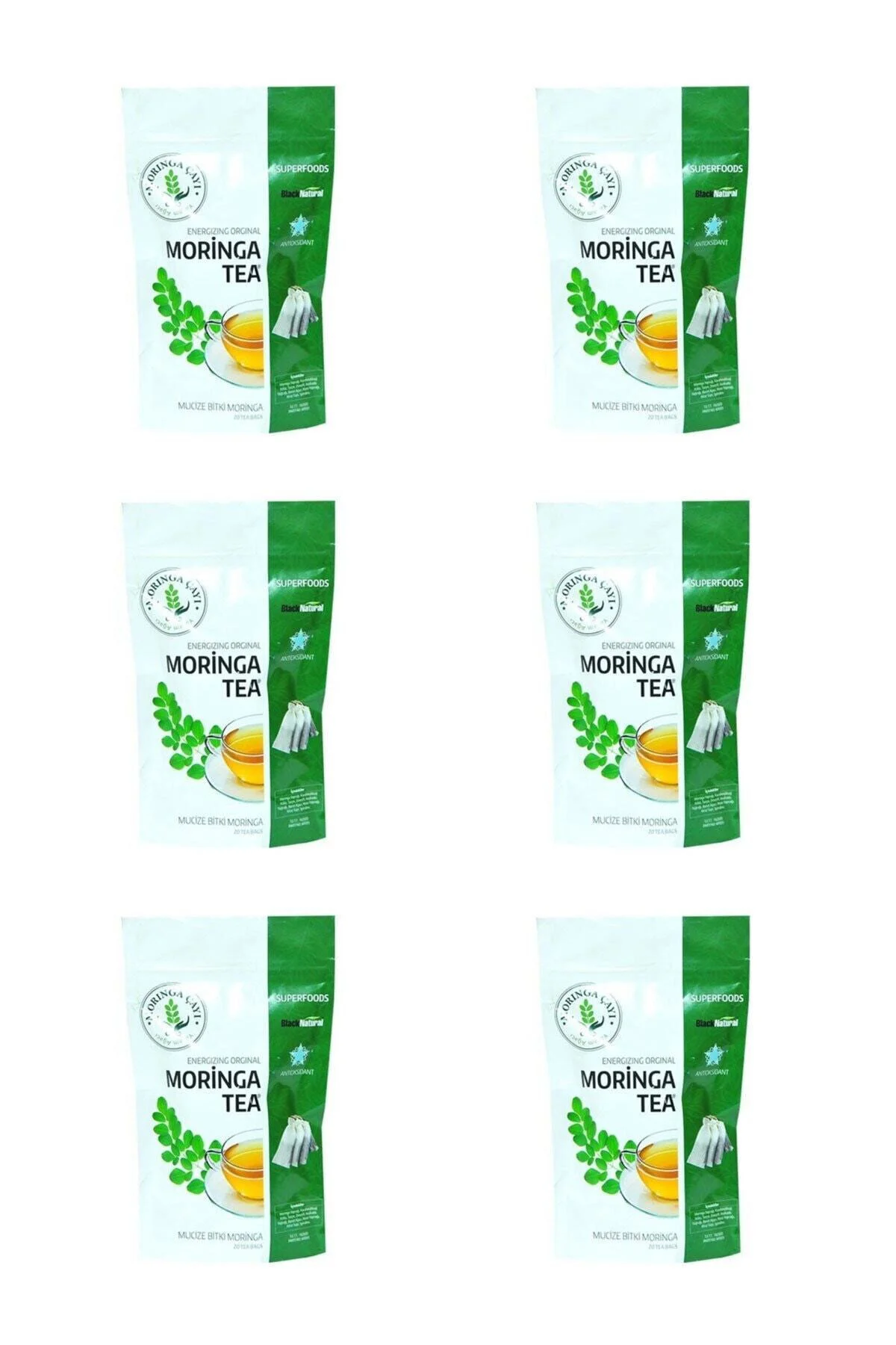 Moringa Çay (MORİNGA ÇAYI) 120 Süzen Poşet 2 Aylık Kullanım 6'lü 