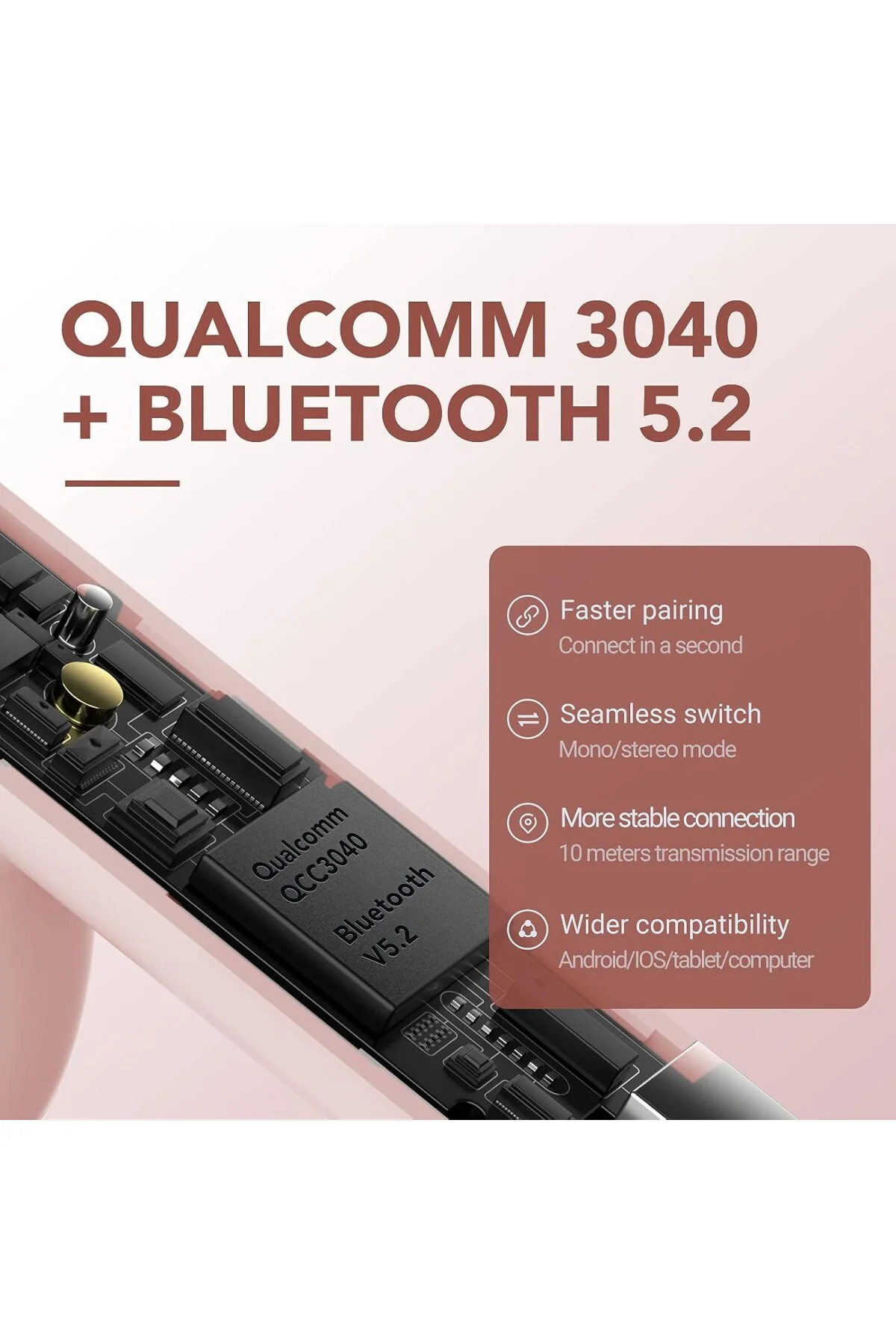 MORIPODS T33-P TWS BLUETOOTH KULAKİÇİ KULAKLIK PEMBE