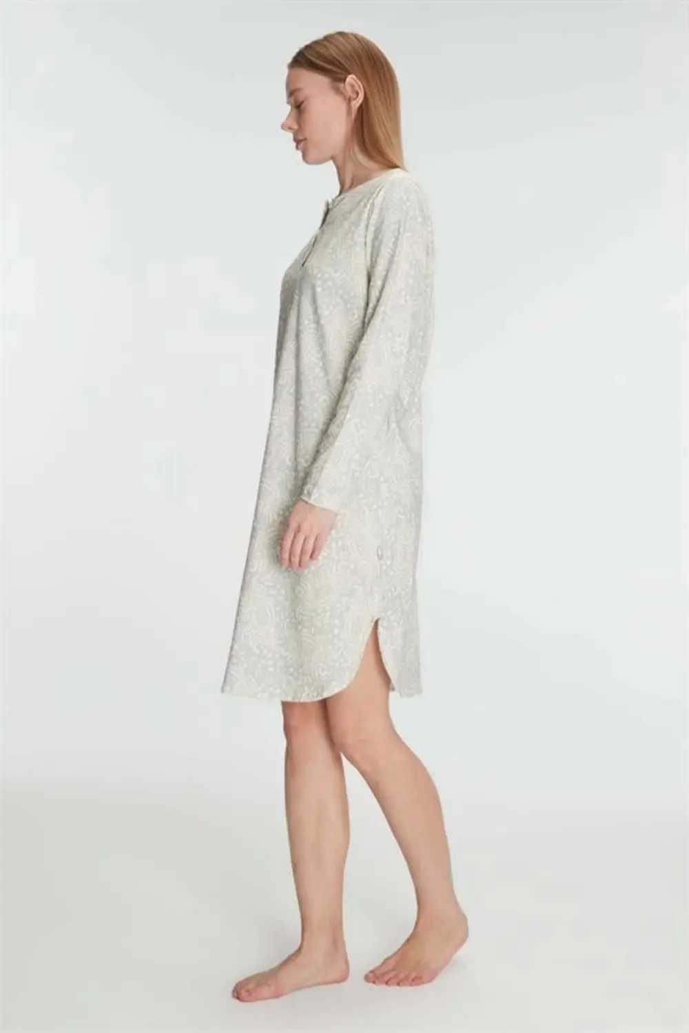 Morliva Pamuklu Uzun Kollu Gecelik