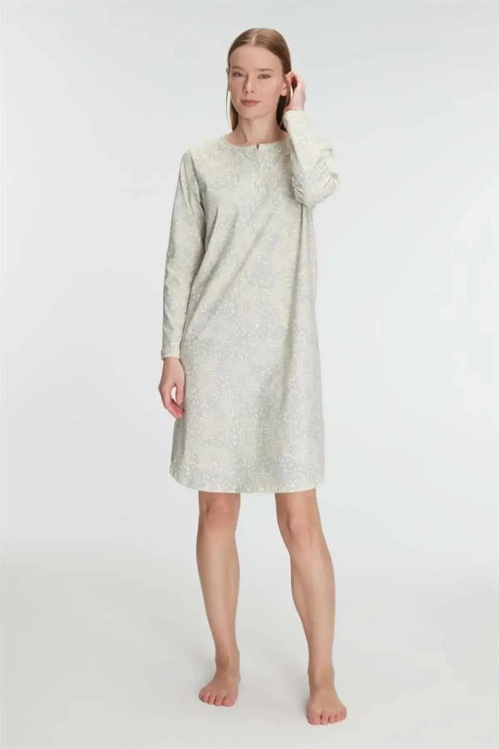 Morliva Pamuklu Uzun Kollu Gecelik