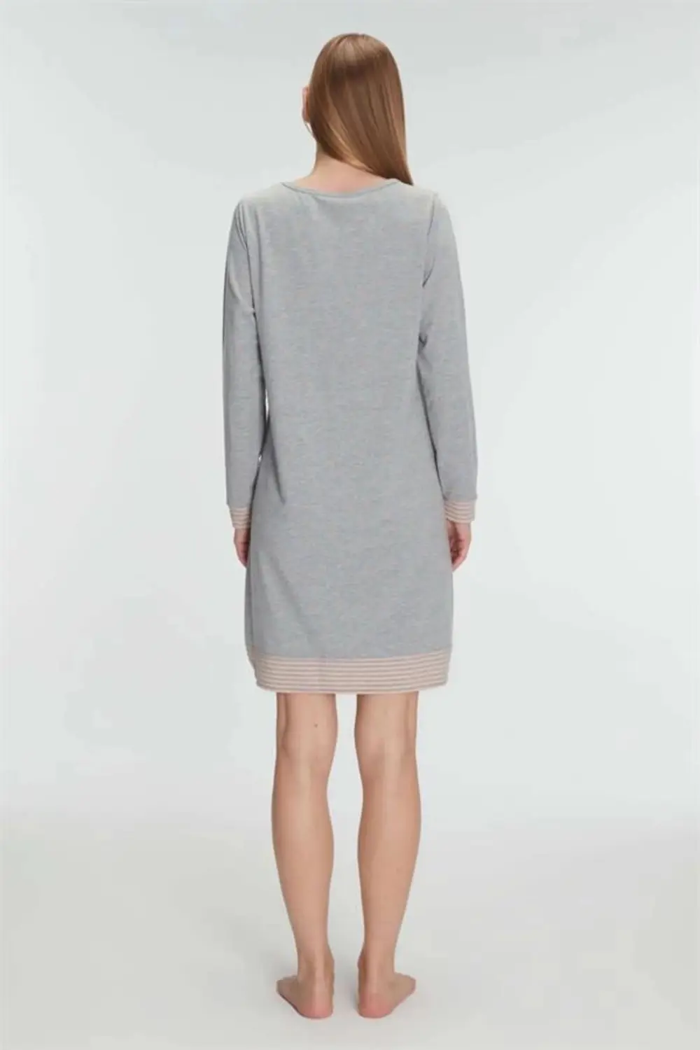 Morliva Pamuklu Uzun Kollu Gecelik