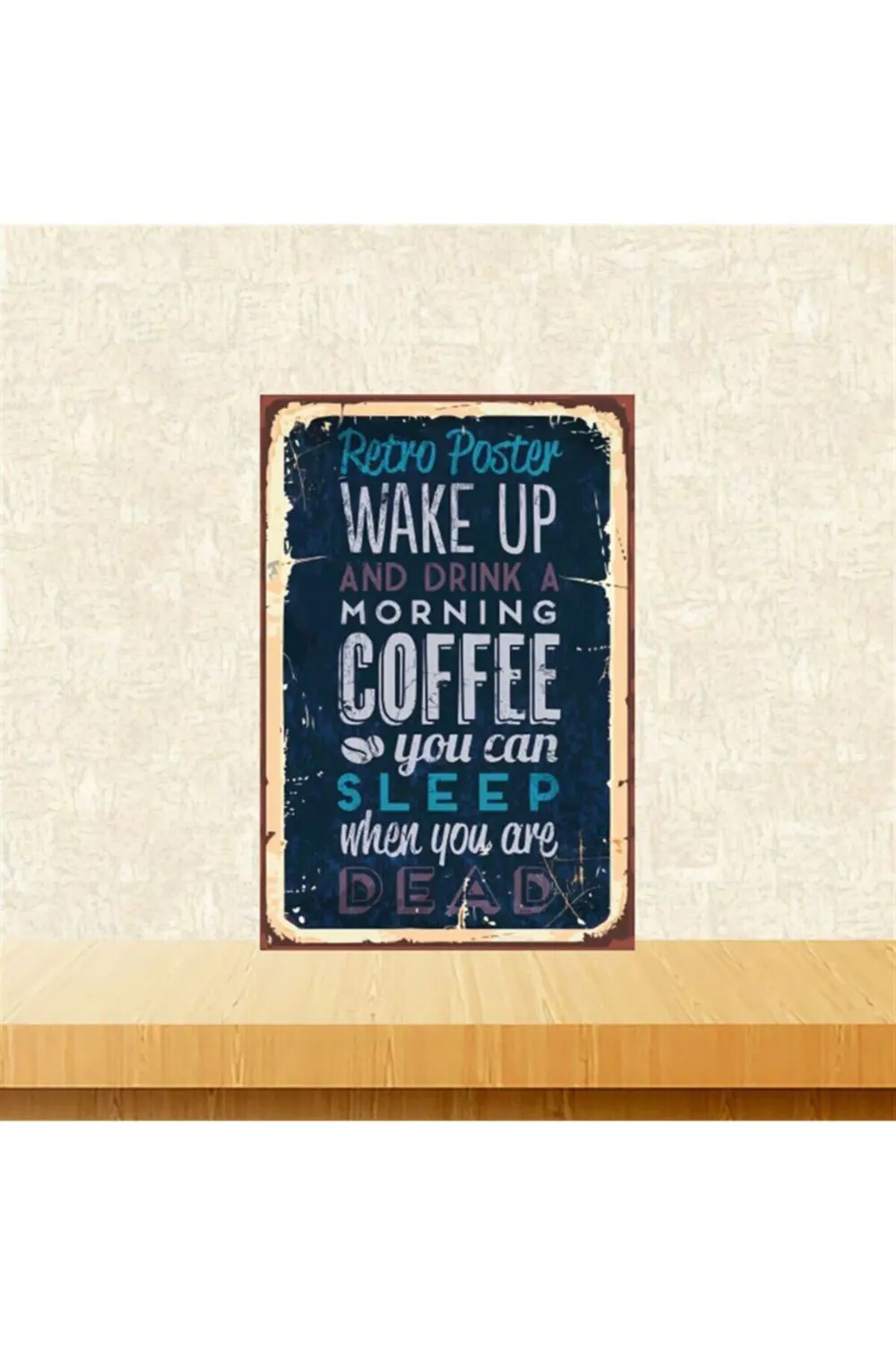 Morning Coffe 20-30 Cm Retro Ahşap Tablo Tkfx5210