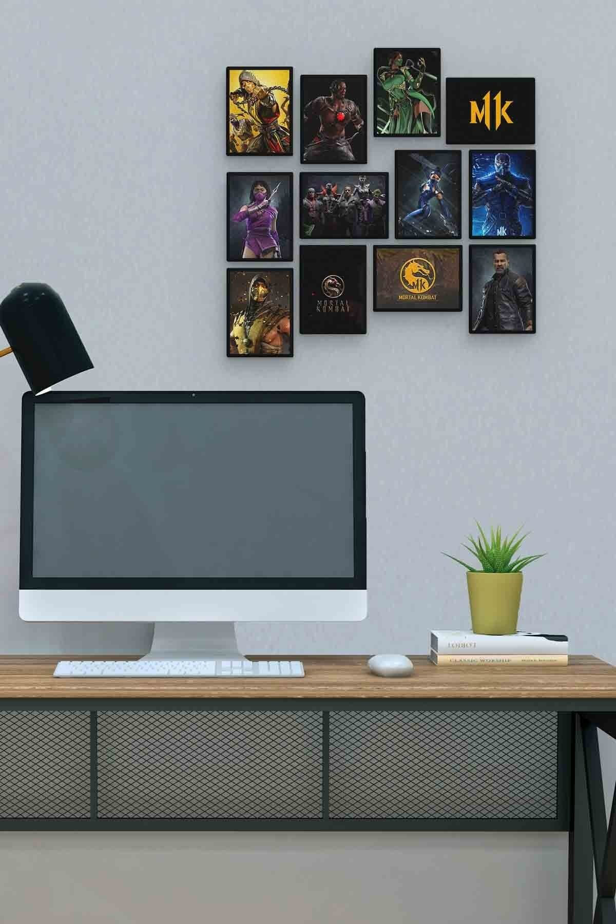 Mortal Kombat 12 Parça Mdf (ahşap) Tablo Ofis Boyu 